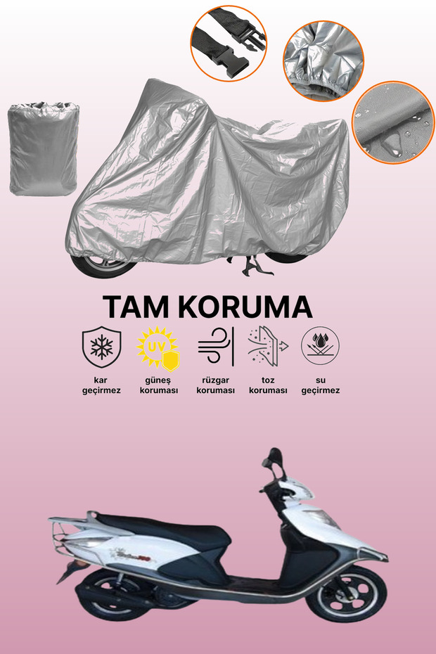 Gray Tail Bag and Lock Mismatched Kuba Raden 100 Compatible Motorcycle Tarpaulin
