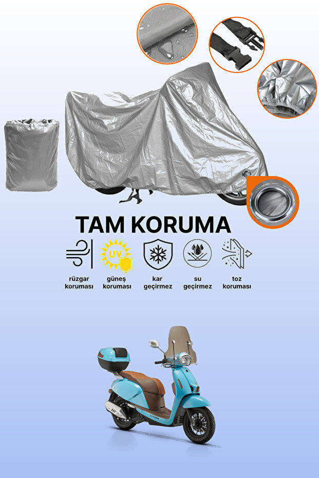 Gray Lock Compatible Rks Ltr 125 Compatible Motorcycle Cover, Protective Cover