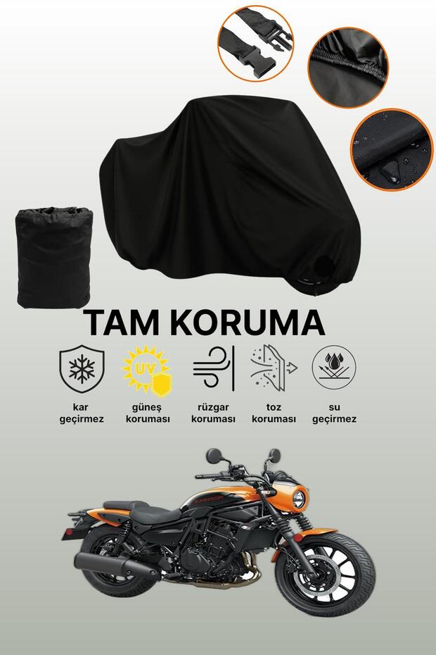 Black Tail Bag and Lock Incompatible Kawasaki Eliminator 500 Se Compatible Motorcycle Canvas