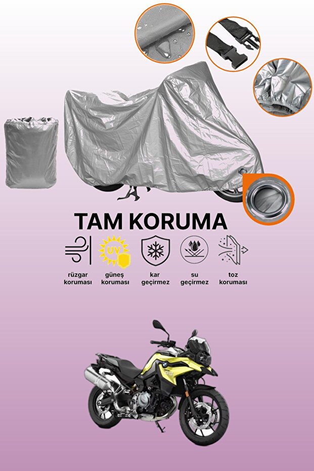 Grey Lock Compatible Bmw F 750 Gs Compatible Motorcycle Tarpaulin, Protective Cover