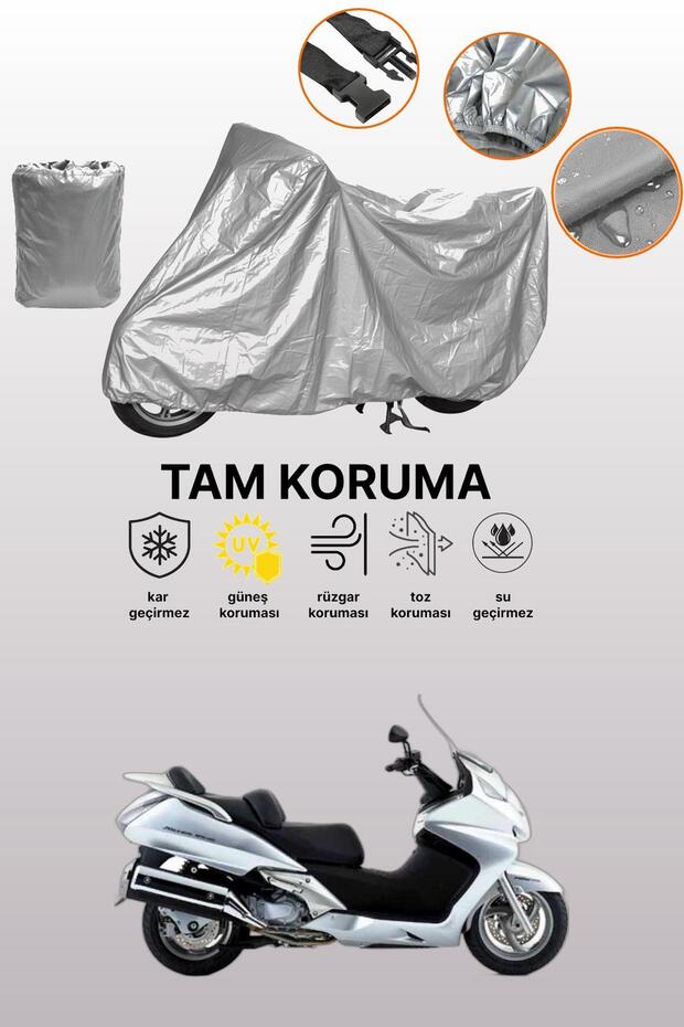 Grey Honda Fjs 600 Silverwing Abs Compatible Motorcycle Tarpaulin, Protective Cover, Motor Tarpaulin