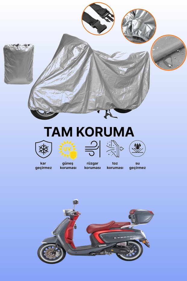 Gray Arora Mojito 50 Compatible Motorcycle Cover, Protective Cover, Motorbike Cover