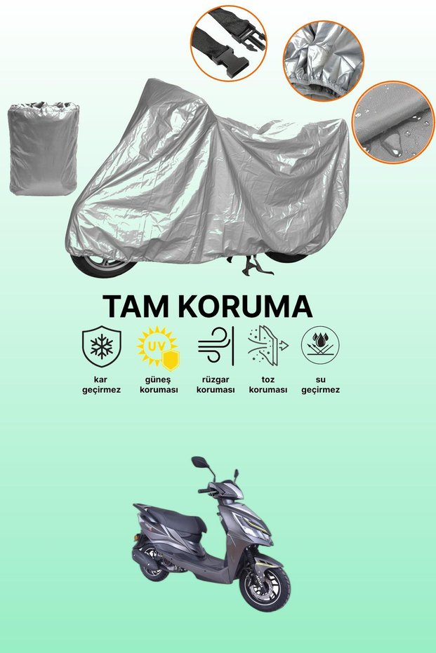 Gray Arora Verano Ar 50-9 Compatible Motorcycle Tarpaulin, Protective Cover, Motor Tarpaulin