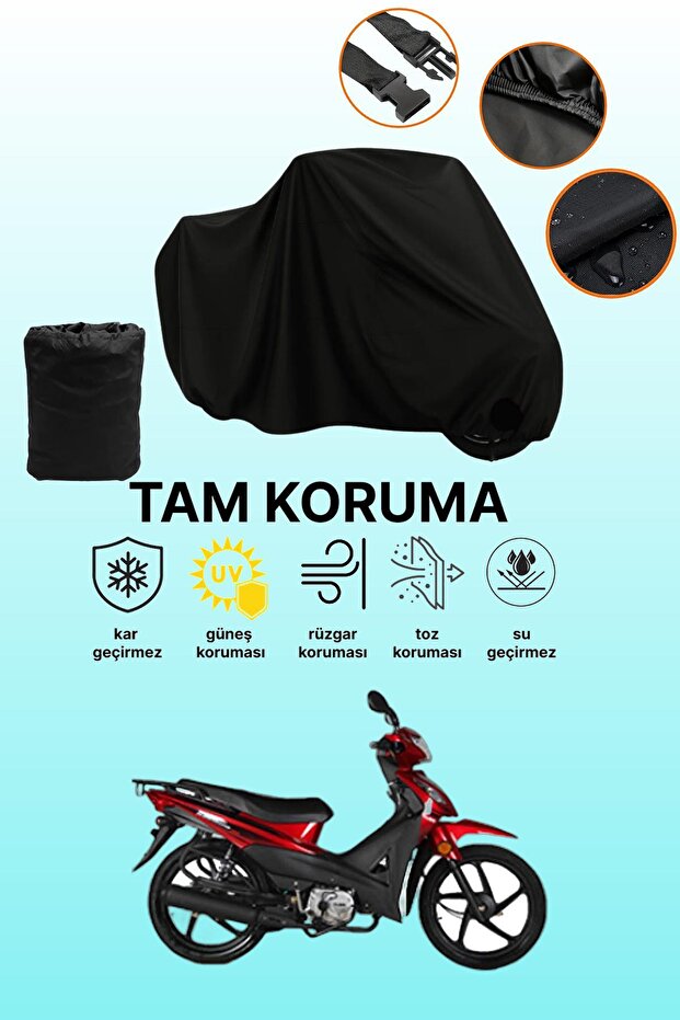 Black Kuba Rainbow Compatible Motorcycle Cover, Protective Cover, Motorcycle Tarpaulin