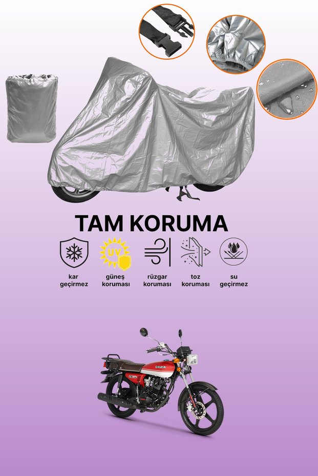 Gray Kuba Cg 50 Pro New Compatible Motorcycle Cover, Protective Cover, Motorbike Cover