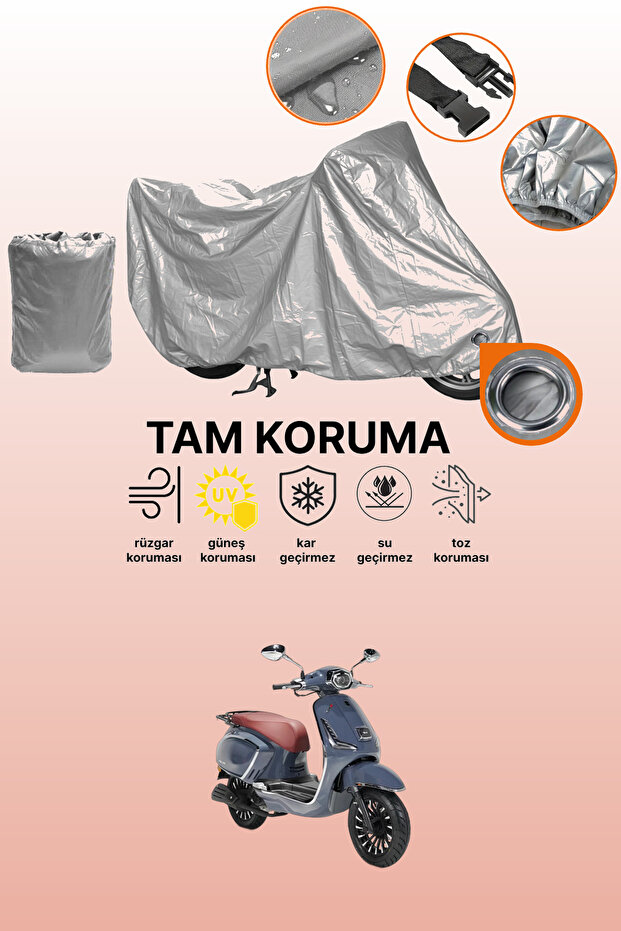 Gray Lock Compatible Rks Dark Blue 125 Compatible Motorcycle Cover, Protective Cover