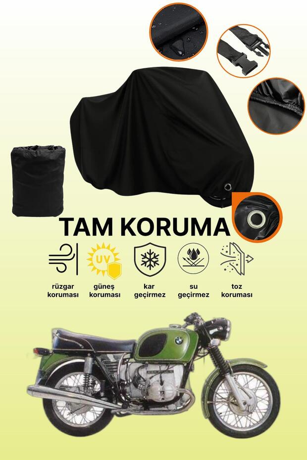 Black Compatible with Lock Bmw R 60-7 Compatible Motorcycle Tarpaulin