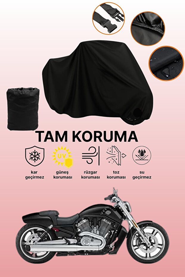 Black Rear Bag and Lock Non-Matching Harley-Davidson Vrsc V-Rod Muscle Compatible Motorcycle Canvas