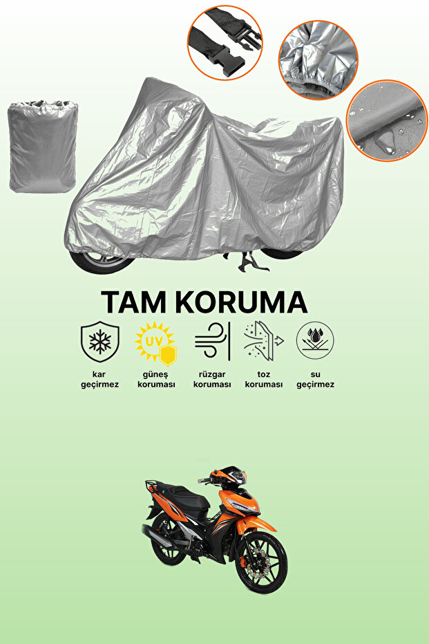 Gray Tail Bag and Lock Incompatible Rks Easy Pro 50 Compatible Motorcycle Tarpaulin