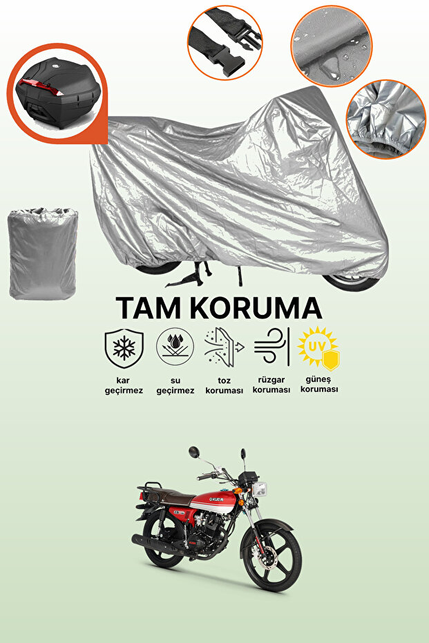 Kuba Cg 50 Pro New Compatible Motorcycle Tarpaulin Compatible with Gray Rear Bag