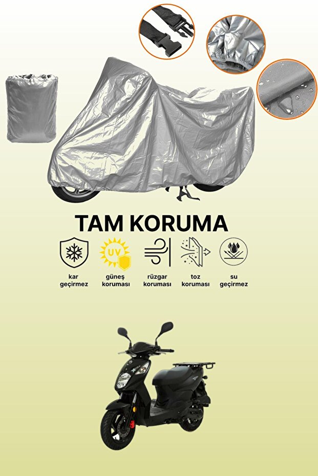 Gray Sym Xpro Ii 125 Compatible Motorcycle Cover, Protective Cover, Motor Cover