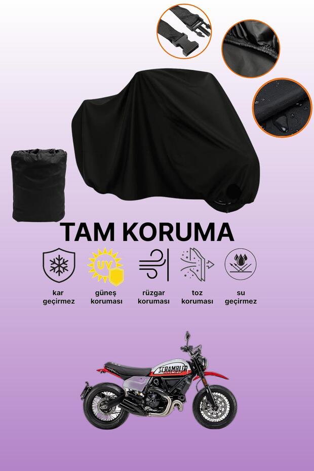 Black Rear Bag and Lock Mismatched Ducati Scrambler Urban Motard Compatible Motorcycle Canvas
