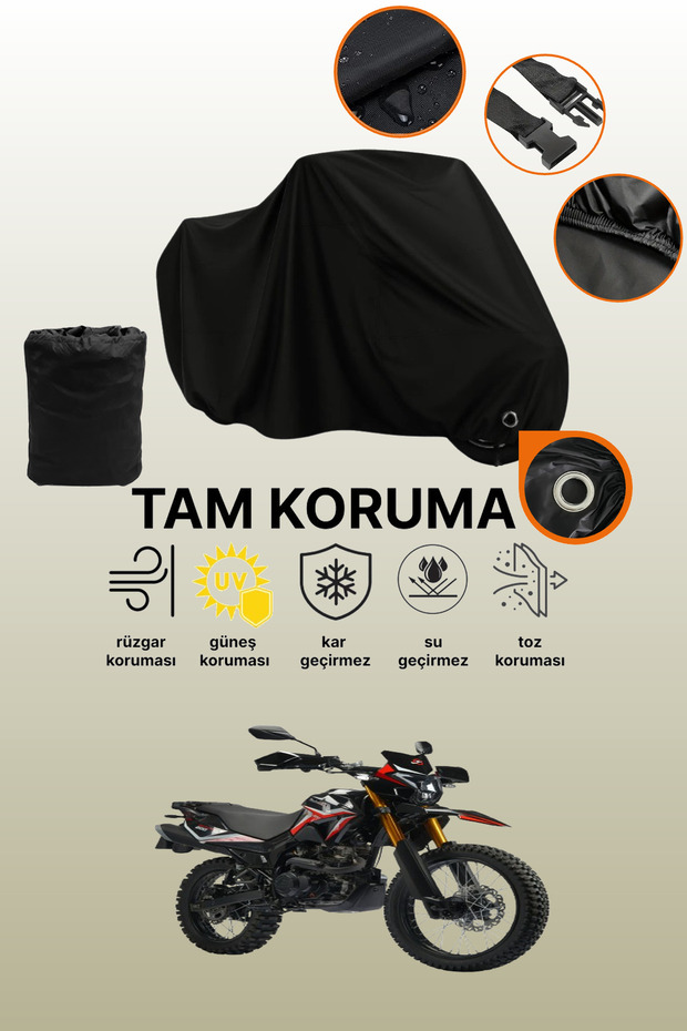 Motolux Cortado 200 Off Compatible Motorcycle Tarpaulin Compatible with Black Lock