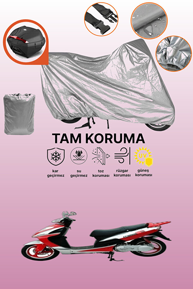 Mondial 150 Hs Compatible Motorcycle Tarpaulin Compatible with Grey Rear Case