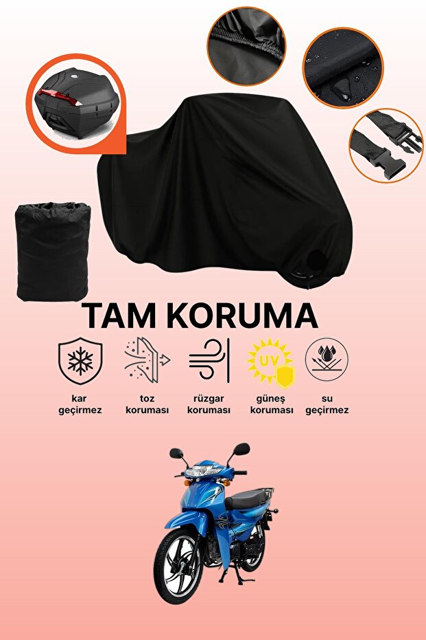 Black Rear Bag Compatible with Mondial 100 Sfc Snappy X Compatible Motorcycle Canvas