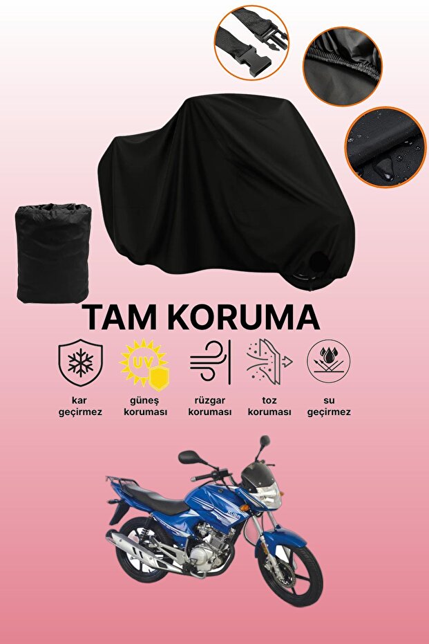 Black Kuba Ruha 125 Compatible Motorcycle Cover, Protective Cover, Motorcycle Cover