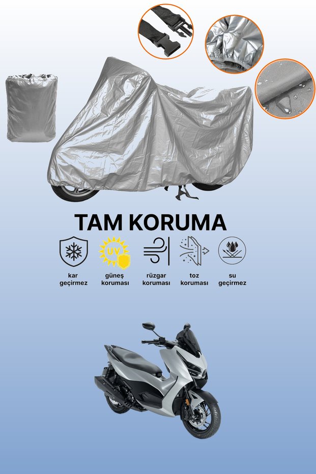 Gray Rks Rz 250S Compatible Motorcycle Tarpaulin, Protective Cover, Motor Tarpaulin