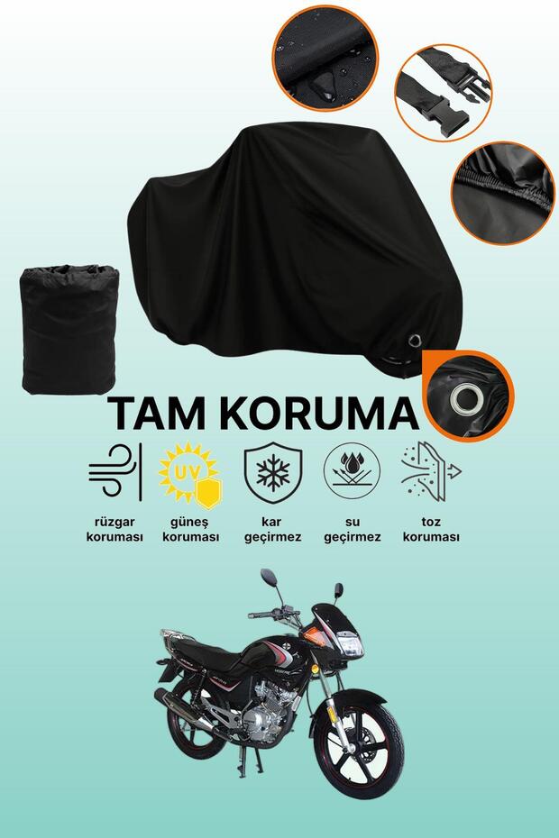 Black Lock Compatible Arora Ar 125-43 Yebere Compatible Motorcycle Tarpaulin, Protective Cover
