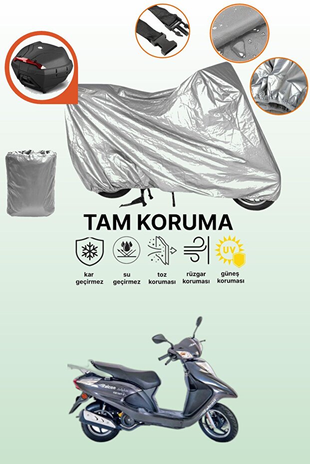 Falcon Dolphin 100 Efi Compatible Motor Tarpaulin Compatible with Gray Rear Bag