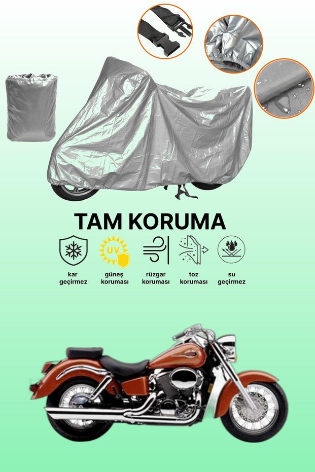 Grey Honda Vt 750 Shadow Ace Compatible Motorcycle Tarpaulin, Protective Cover, Motor Tarpaulin
