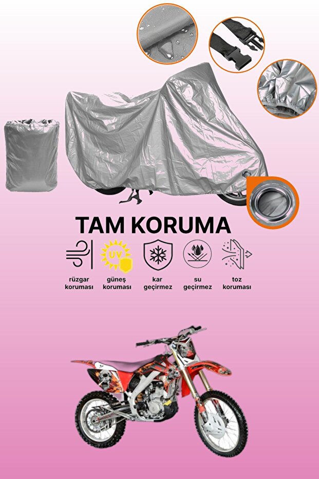 Gray Lock Compatible Apachi 4V Cross Compatible Motorcycle Cover, Protective Cover