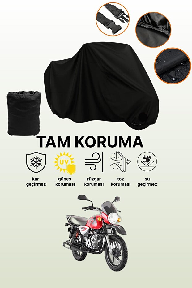 Black Bajaj Boxer Compatible Motorcycle Cover, Protective Cover, Motorcycle Tarpaulin