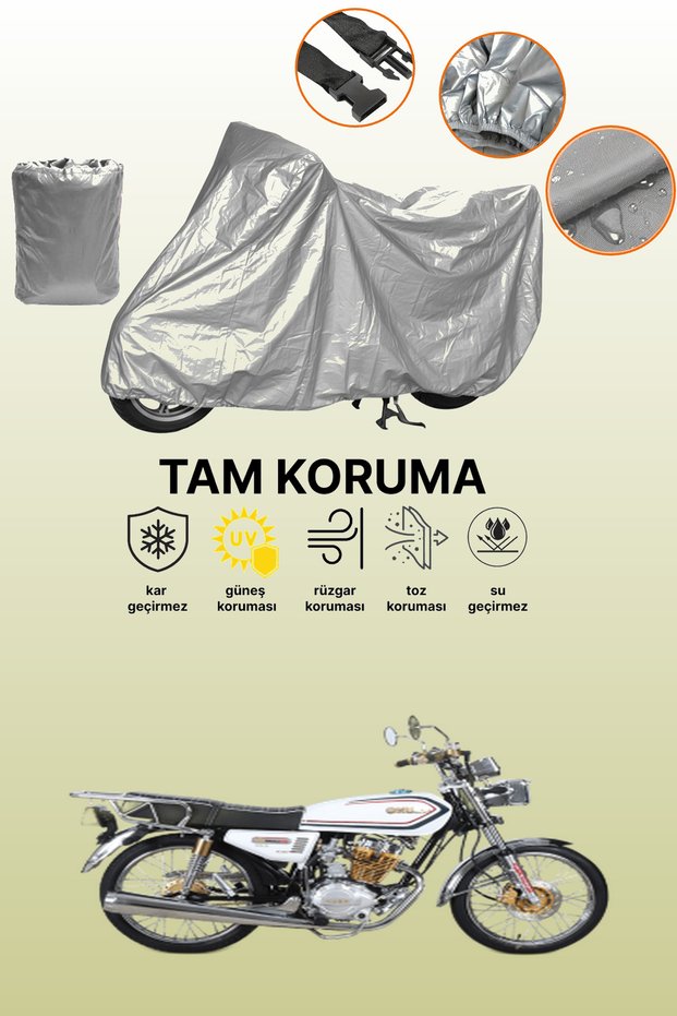 Gray Rear Bag and Lock Incompatible Kuba Cheetah 125R Max Gold Compatible Motorcycle Tarpaulin