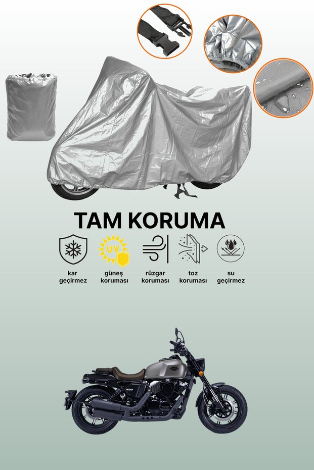 Gray Rks K-Light 250 Compatible Motorcycle Tarpaulin, Protective Cover, Motor Tarpaulin