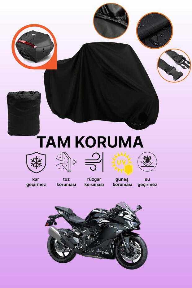 Black Tail Bag Compatible Kawasaki Ninja Zx-4R Compatible Motorcycle Canvas, Protective Cover