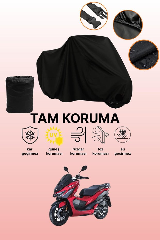 Black Sym Jet X 125 Compatible Engine Cover, Protective Cover, Motorcycle Cover