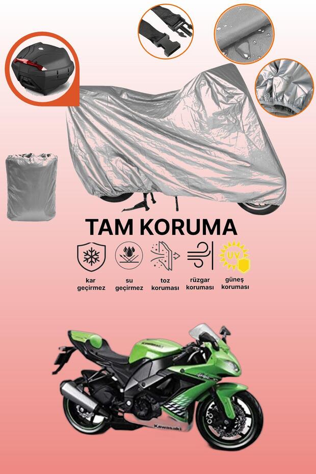 Gray Tail Bag Compatible Kawasaki Ninja Zx-10R Compatible Motorcycle Tarpaulin, Protective Cover