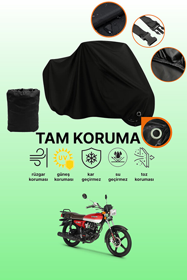 Black Lock Compatible Kuba Cg 50 Pro New Compatible Motorcycle Tarpaulin, Protective Cover