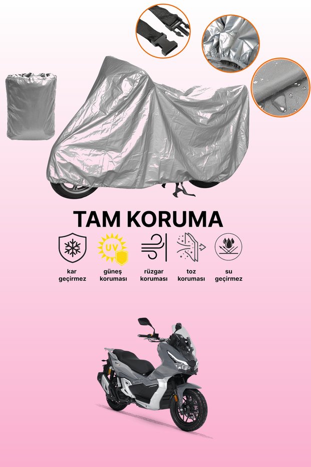 Gray Tail Bag and Lock Mismatched Rks Freccia 125 Compatible Motorcycle Tarpaulin