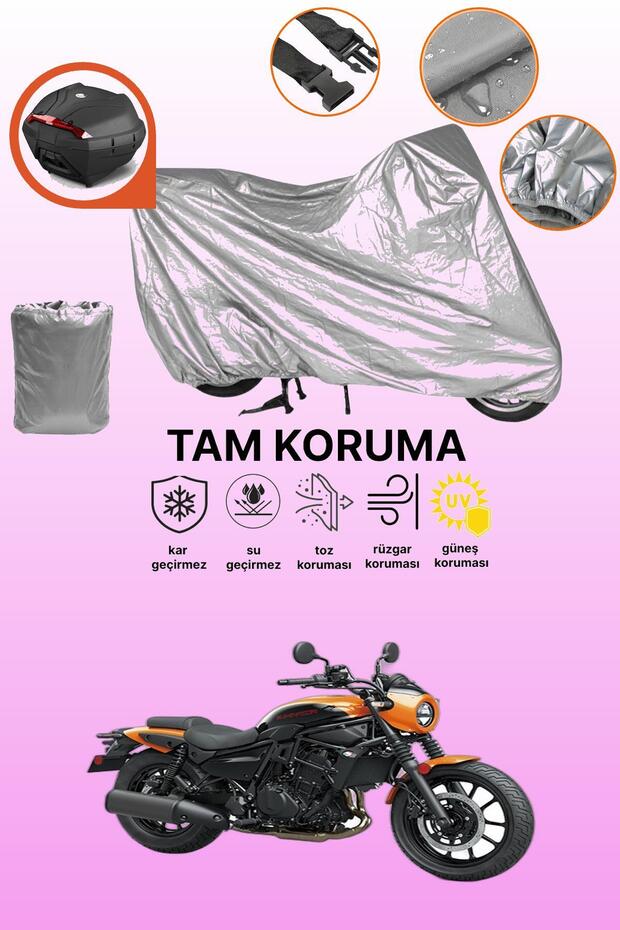 Gray Tail Bag Compatible Kawasaki Eliminator 500 Se Compatible Motorcycle Tarpaulin, Protective Cover