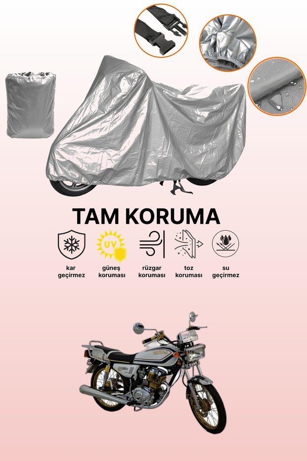 Gray Kuba Cheetah 150R Gold Compatible Motorcycle Cover, Protective Cover, Motorbike Cover