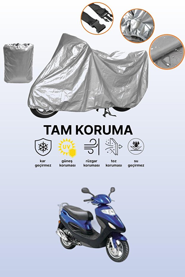 Gray Kymco Movie XL 150 Compatible Motorcycle Cover, Protective Cover, Engine Cover