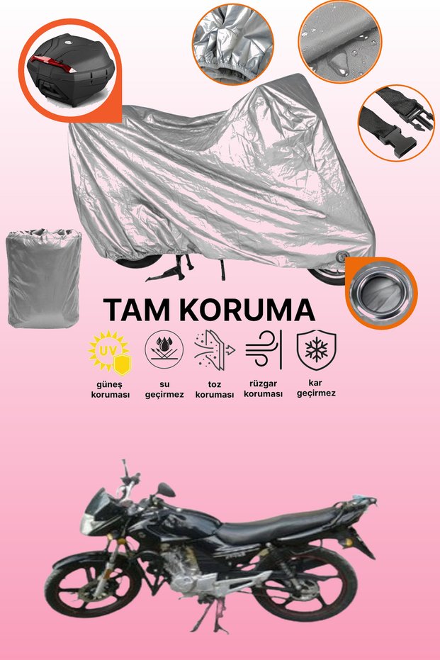 Gray Lock and Tail Bag Compatible Kuba Xf 139 Compatible Motorcycle Tarpaulin, Protection Cover