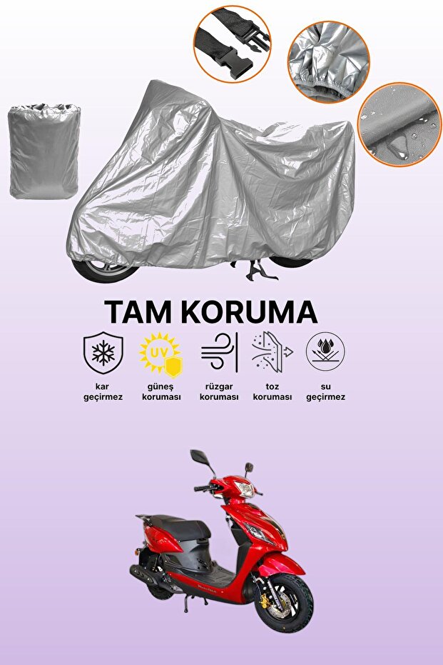 Gray Motolux Wind 50 Compatible Motorcycle Cover, Protective Cover, Motor Cover