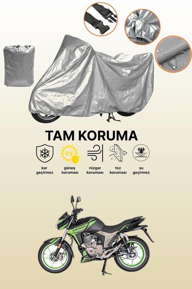 Gray Tail Bag and Lock Incompatible Mondial Kd 125 F Cbs Compatible Motorcycle Tarpaulin