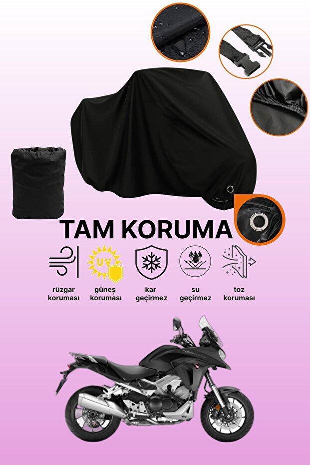 Black Lock Compatible Honda Vfr 800 X Crossrunner Compatible Motorcycle Tarpaulin, Protective Cover