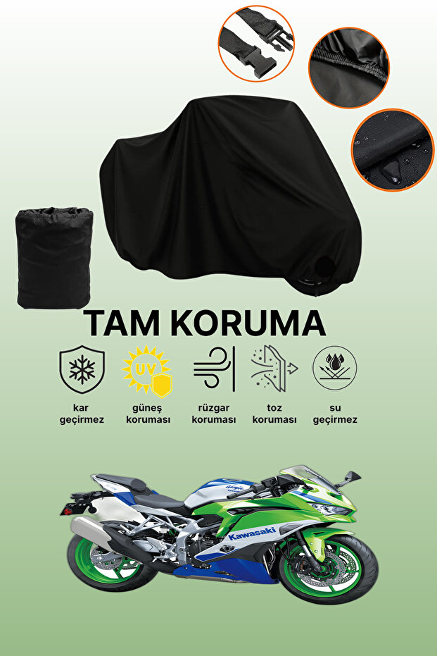 Black Tail Bag and Lock Non-Matching Kawasaki Ninja Zx-4Rr Compatible Motorcycle Canvas