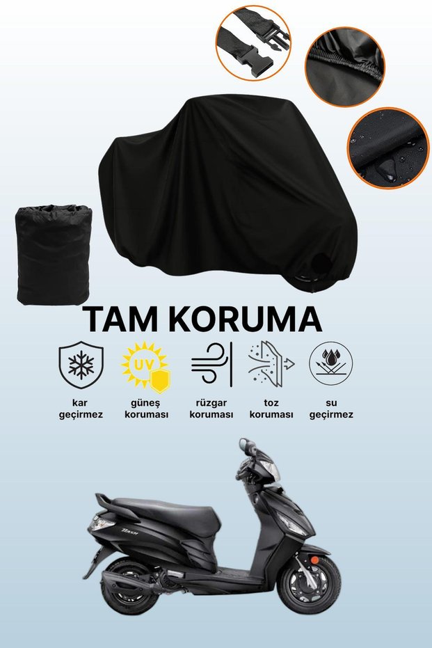 Black Hero Dash Vx 110 Compatible Motorcycle Cover, Protective Cover, Motorcycle Tarpaulin