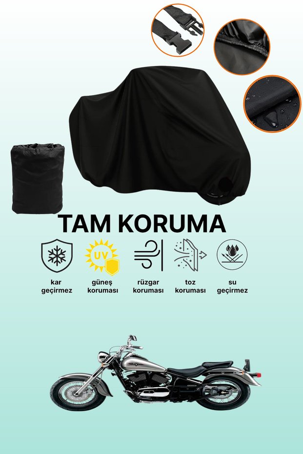 Black Kawasaki Vn 800 Classic Compatible Motorbike Tarpaulin, Protective Cover, Motorcycle Tarpaulin