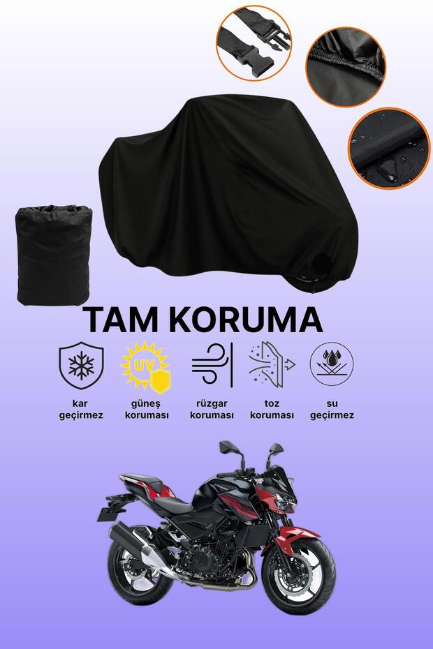 Black Kawasaki Z 400 Compatible Engine Cover, Protective Cover, Motorcycle Cover