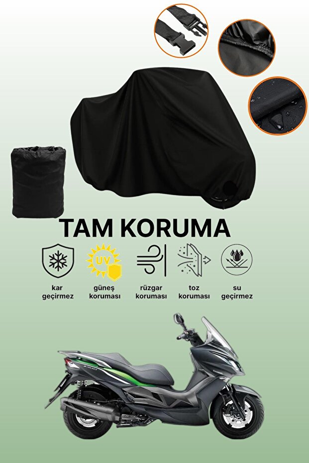 Black Kawasaki J 300 Compatible Engine Cover, Protective Cover, Motorcycle Cover