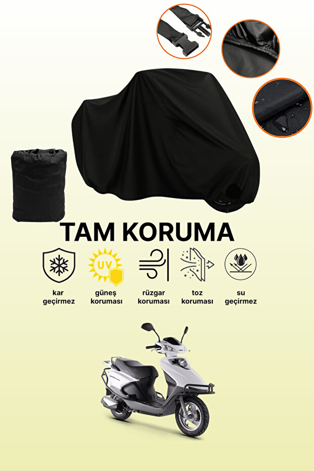 Black Rks Rocca 100 Max Compatible Motorcycle Cover, Protective Cover, Motorcycle Tarpaulin