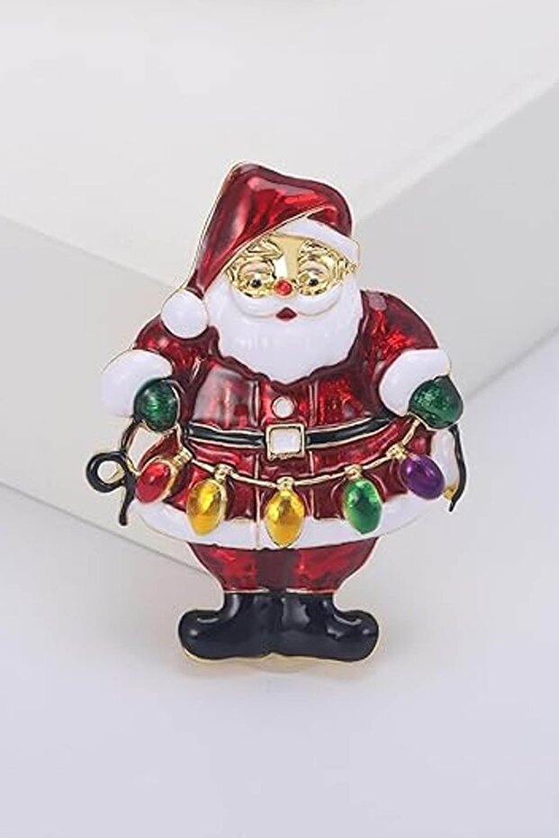 Yılbaşı Noel Baba Figürlü Broş - 2