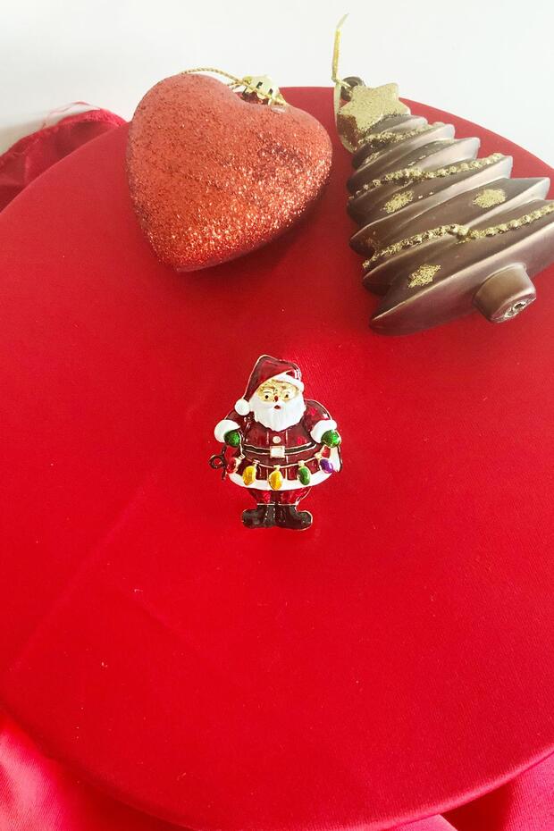 Yılbaşı Noel Baba Figürlü Broş - 5