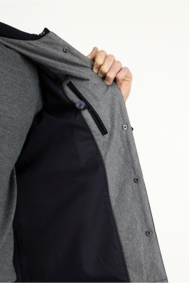 Regular Fit Düz Kapitone Mont - 7