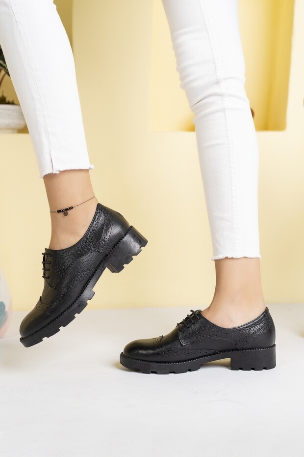 Genuine Leather Casual Oxford Women's Shoes Dc0643
